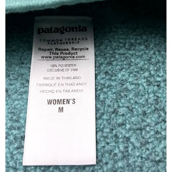Patagonia Better Sweater 1/4 Zip Teal Fleece Jacket - Women Size Medium - Picture 3 of 14